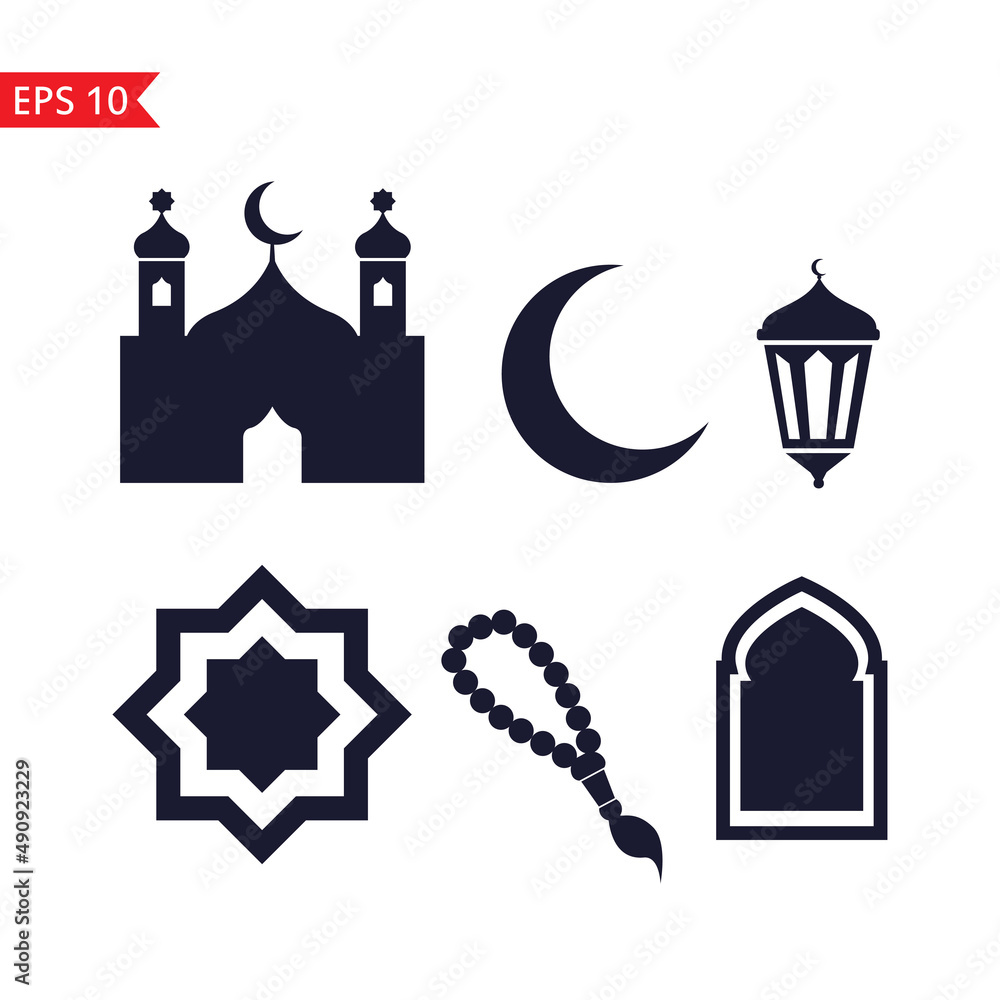 Ramadan holiday islamic icon set Ramadan holiday islamic icon set