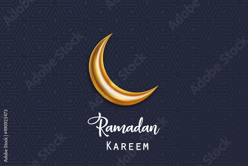 RRamadan kareem background with islamic realistic moon Vector