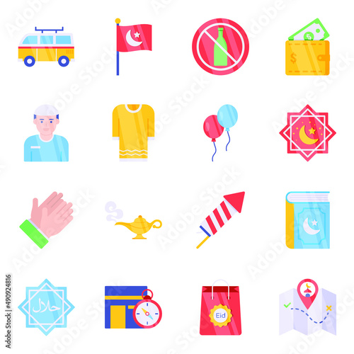 Pack of Islamic Flat Icons