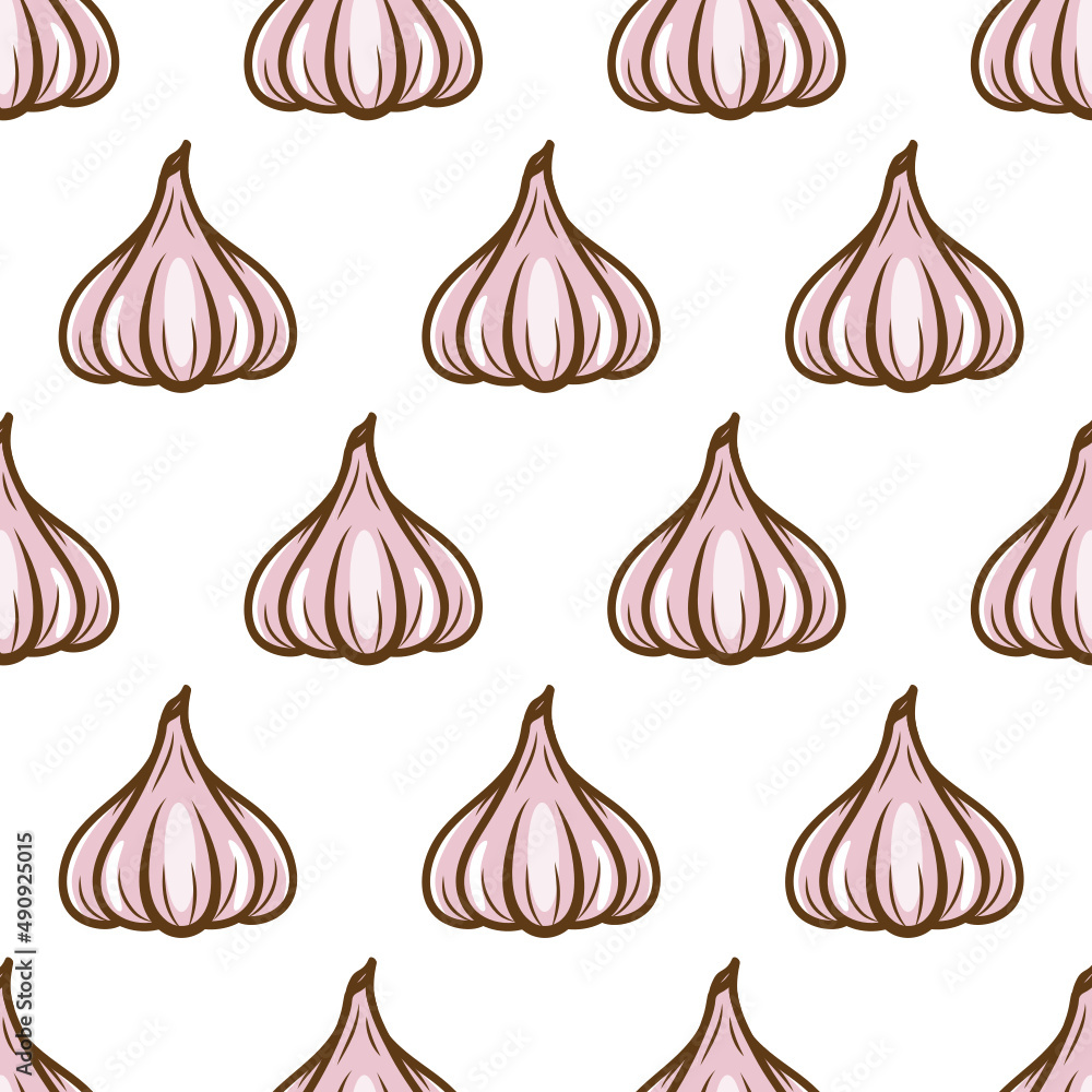 Seamless pattern garlic Seamless pattern garlic