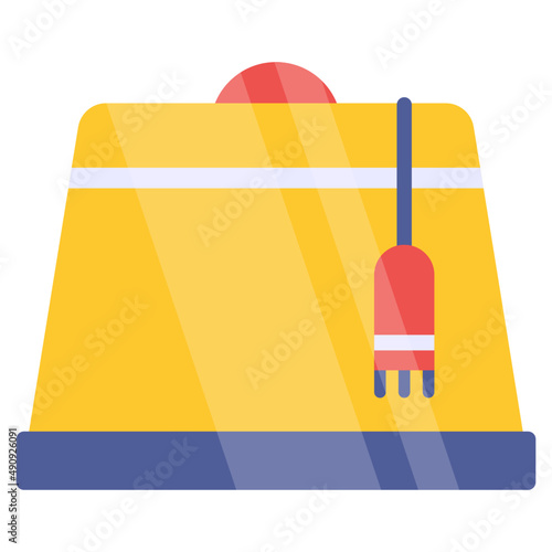 Muslim cap icon, editable vector

