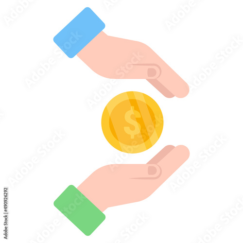 Trendy vector design of giving money