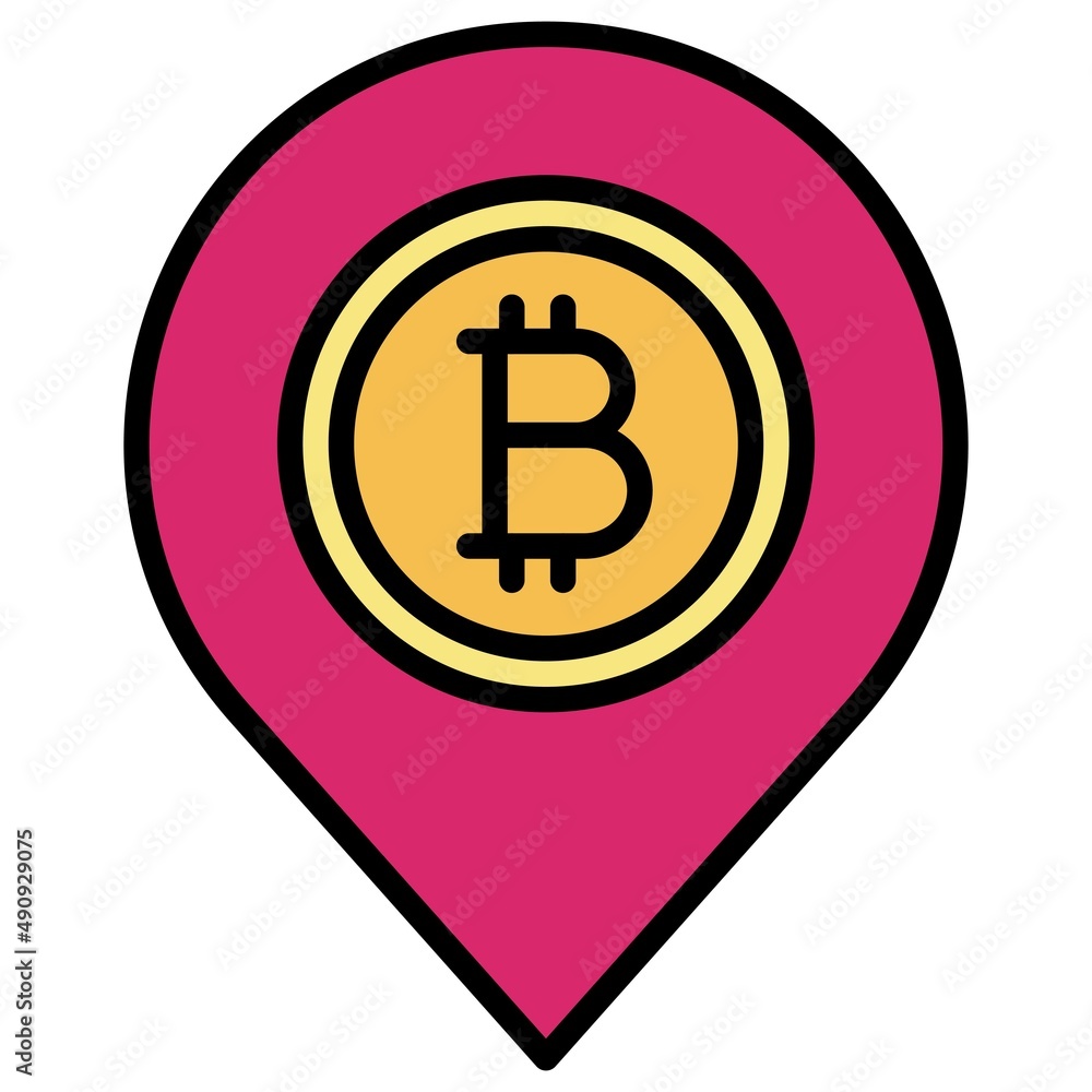 Address icon, Bitcoin related vector illustration Address icon, Bitcoin related vector illustration