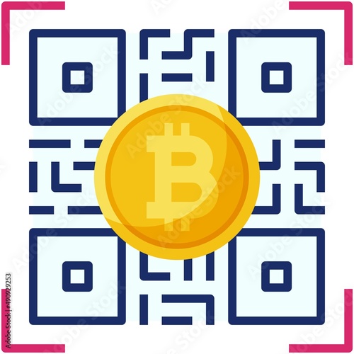 Qr code icon, Bitcoin related vector illustration