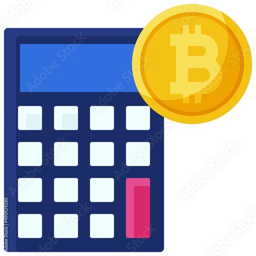 Estimation icon, Bitcoin related vector illustration