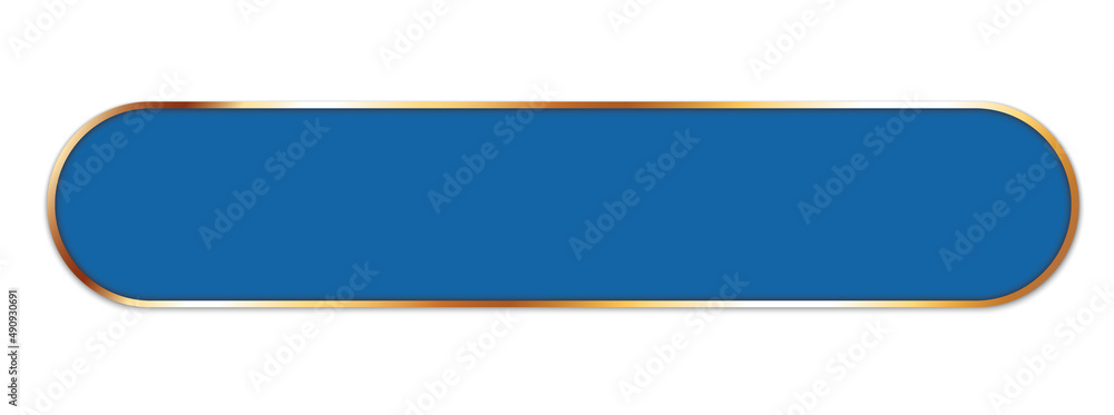 long blue ribbon banner with gold frame on white background long blue ribbon banner with gold frame on white background