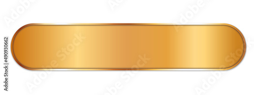 long gold ribbon banner with gold frame on white background