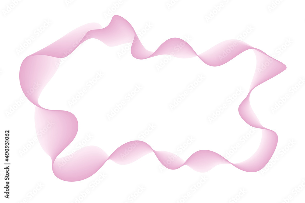 frame with abstract vector pink waves lines on white background	
