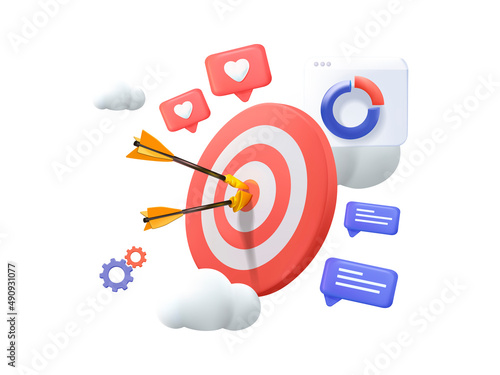 Seo optimization and smm concept. Digital marketing, smm digital web technology. 3D Web Vector Illustrations. SEO Optimization, web analytics and seo marketing social media concept. 3d vector