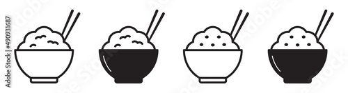Rice in Bowl Icon Vector