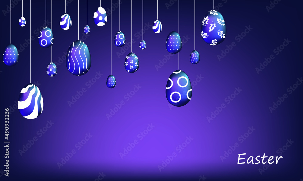 Fototapeta premium happy easter egg bunny rabbit background logo icon vector wallpaper flat art poster template vector