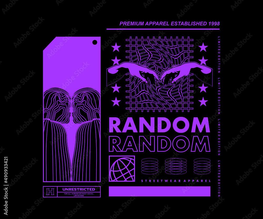 Aesthetic Graphic Design for T shirt Street Wear and Urban Style Stock