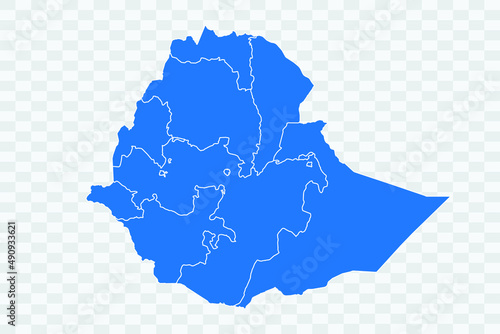 Ethiopia Map blue Color on Backgound png