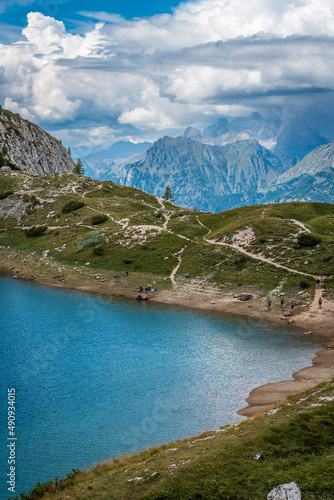 Fototapeta Naklejka Na Ścianę i Meble -  Dolomites. Monte Civetta and the Coldai lake. Dream summer