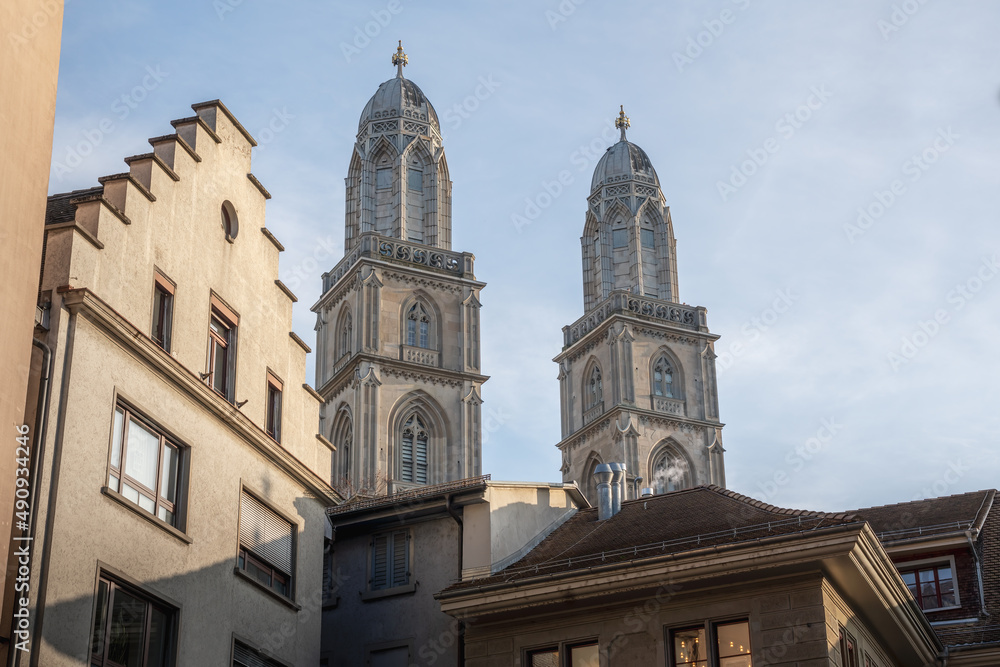 Grossmunster Church Towers - Zurich, Switzerland