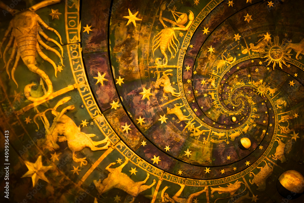 Astrology and alchemy sign background illustration