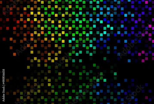 Fototapeta Naklejka Na Ścianę i Meble -  Dark Multicolor, Rainbow vector background with rectangles.