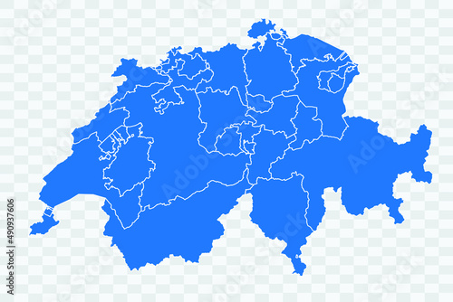 Switzerland Map blue Color on Backgound png
