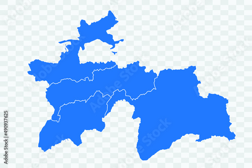 Tajikistan Map blue Color on Backgound png