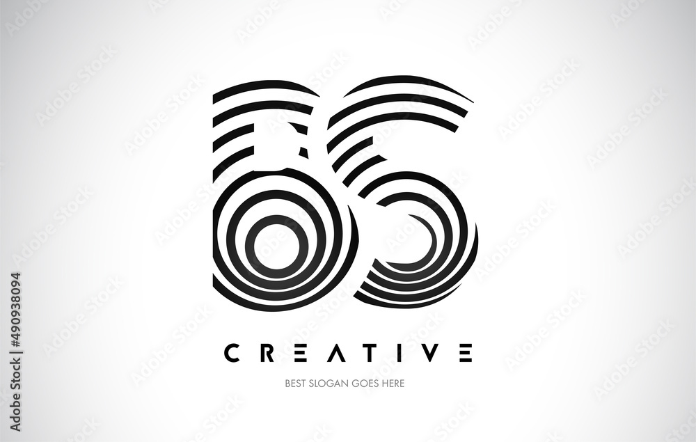 BS Lines Warp Logo Design. Letter Icon Made with Black Circular Lines. BS Lines Warp Logo Design. Letter Icon Made with Black Circular Lines.