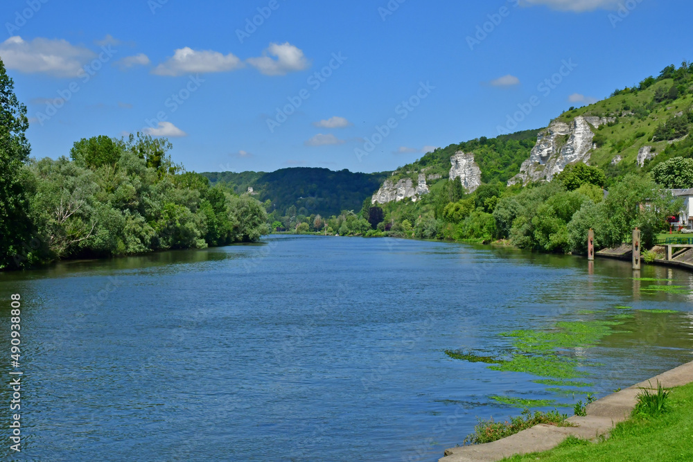 Les Andelys; France - june 24 2021 : Seine riverside