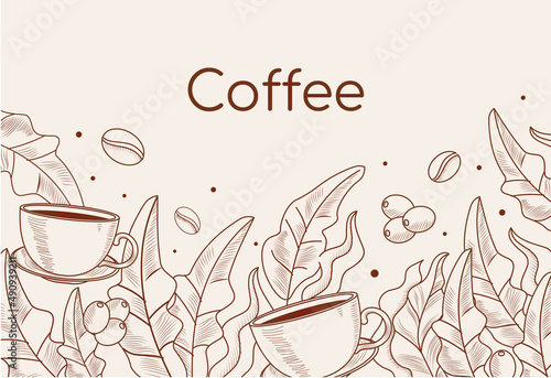 Hand drawn coffee background