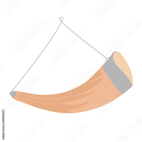 Bull horn vector stock illustration. Bone of cattle. Isolated on a white background.