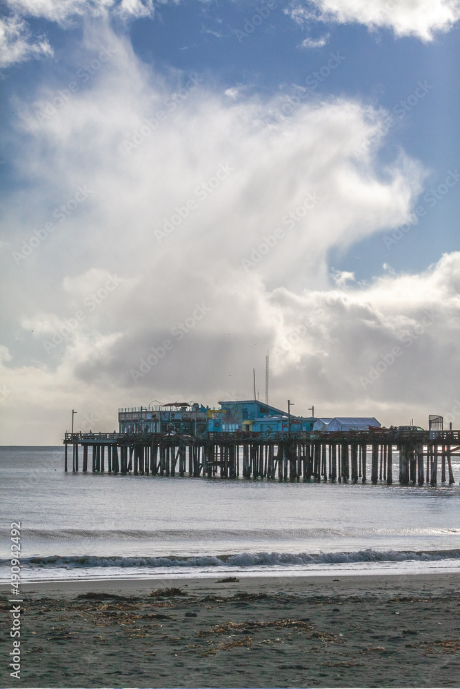Capitola Pier in Capitola, California on a cloudy day