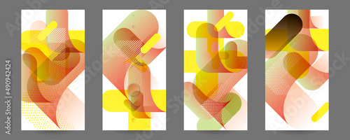 Set of ready-made art cards, convenient abstract background for text, print or social media publication