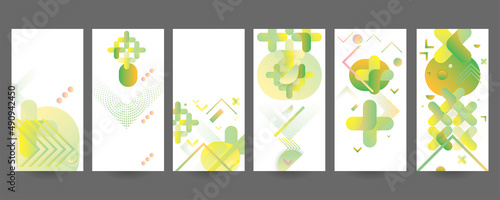 Set of ready-made art cards  convenient abstract background for text  print or social media publication