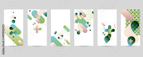 Set of ready-made art cards, convenient abstract background for text, print or social media publication