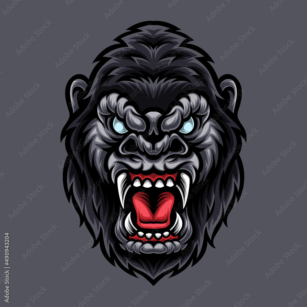 gorilla head mascot vector illustration gorilla head mascot vector illustration