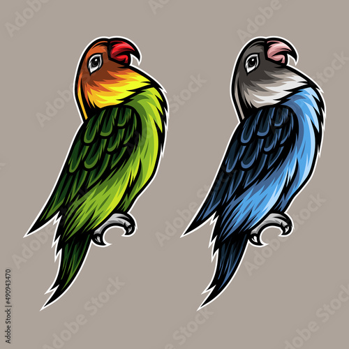 lovebird mascot vector illustration