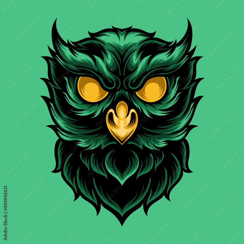 owl head mascot vector illustration