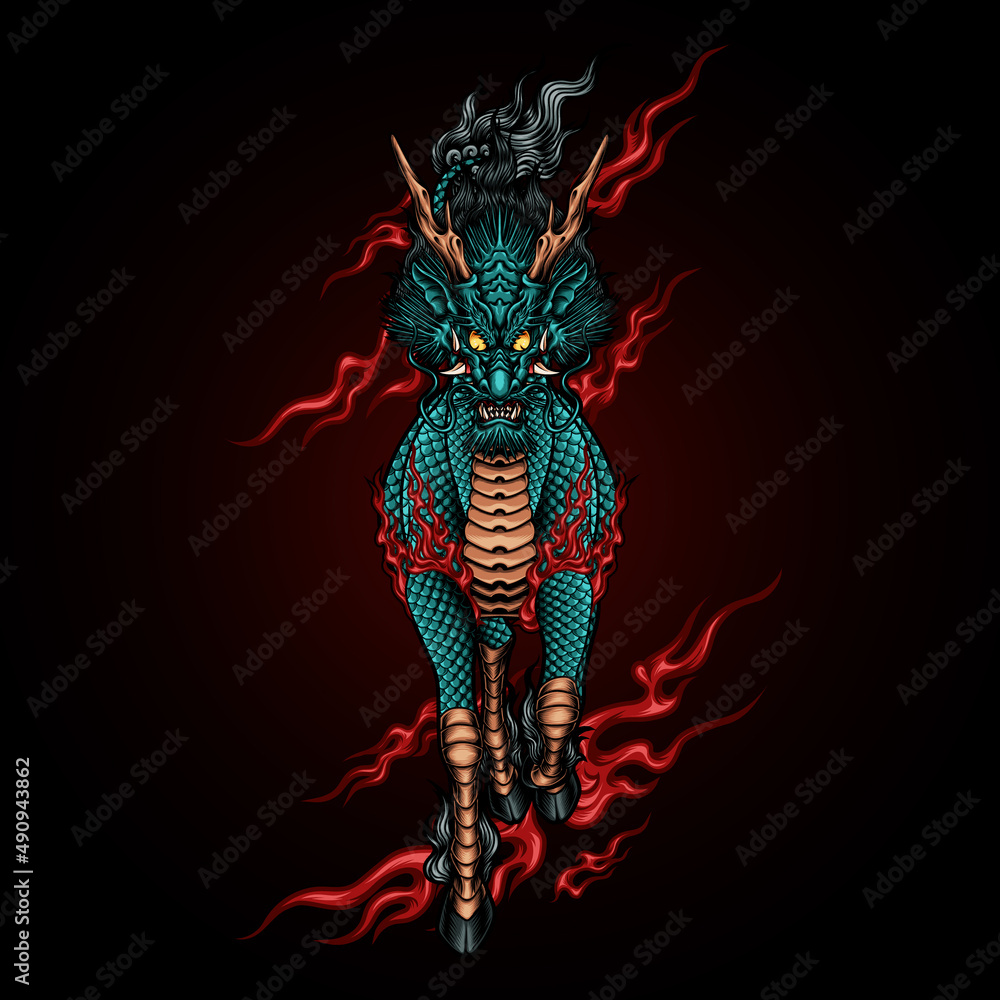 horse dragon vector illustration horse dragon vector illustration