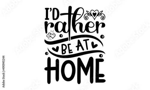 I'd rather be at home - Covid-19. Sticker for social media content. Vector hand-drawn illustration design. Bubble pop art comic style Good for the monochrome religious vintage label, badge, social med