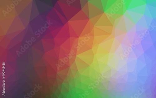 Light Multicolor  Rainbow vector triangle mosaic template.