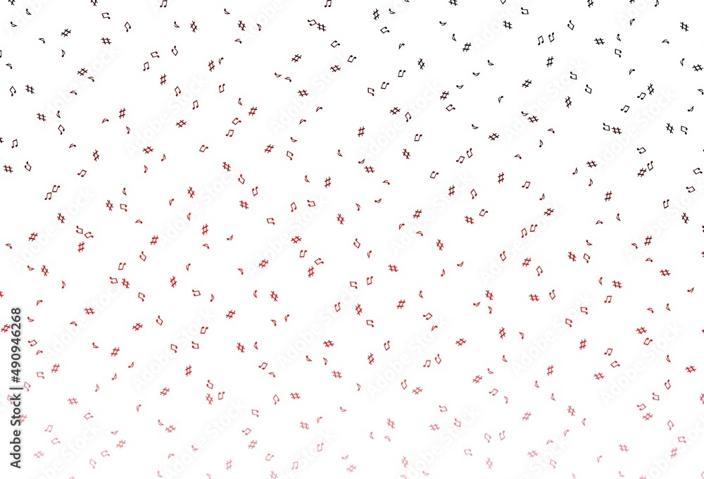 Light Red vector pattern with music elements. Light Red vector pattern with music elements.