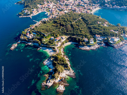 Aerial drone photo of kassiopi, corfu , greece © ernestos