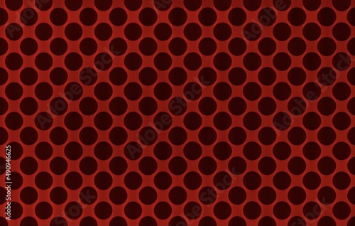 Texture Background of Red Metal Perforated Grid
