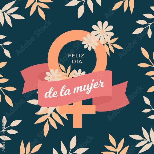 Feliz día de la mujer. Post para redes sociales.