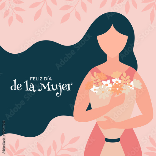 Feliz día de la mujer. Post para redes sociales.