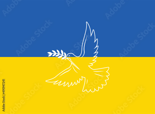 Ukraine dove with olive branch design