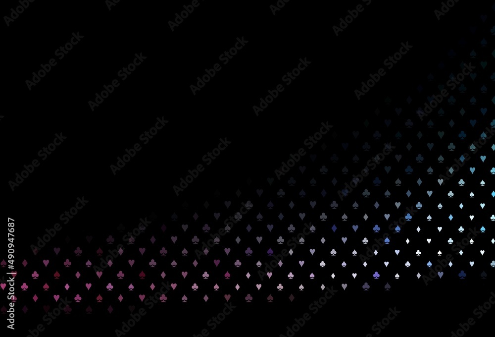 Dark blue, red vector template with poker symbols. Dark blue, red vector template with poker symbols.