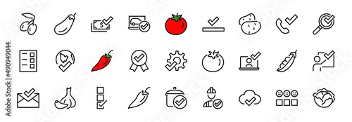 A simple set of claim related vector ICON lines. Contains icons such as file uploaded, received document, read message, receive call and more. Editable Bar. 48x48 Pixel Perfect