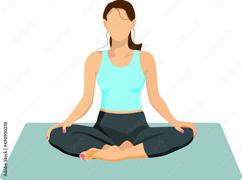 Fototapeta premium Girl sitting and meditating yoga