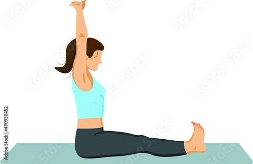 Girl sitting doing yoga exercise