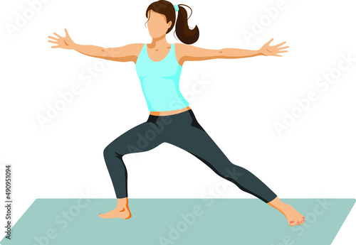 Girl doing yoga exercise
