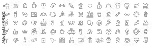 Lifestyle and entertainment line icons collection. Big UI icon set. Thin outline icons pack. Vector illustration eps10