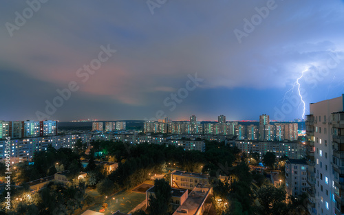 Lightning in a night city